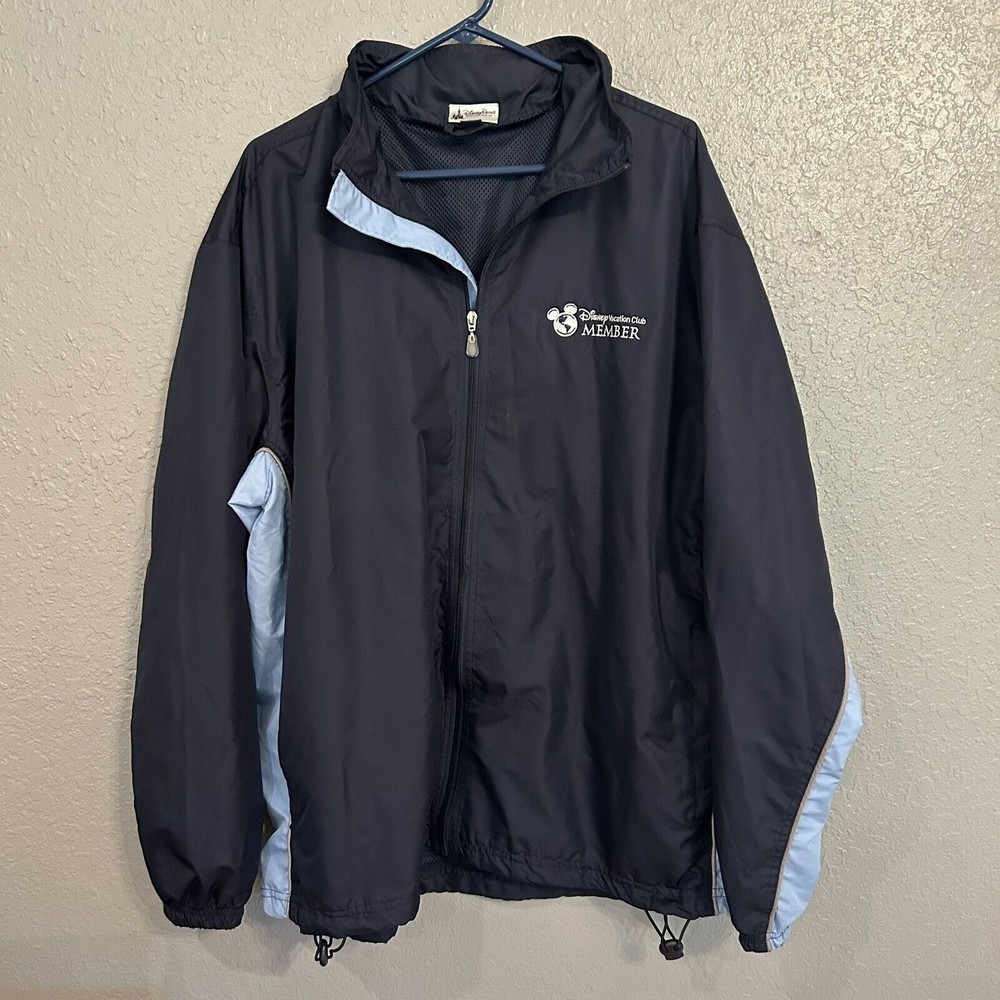 Disney Parks Vacation Club Member Jacket Men's XL Zip In Hood Navy Blue